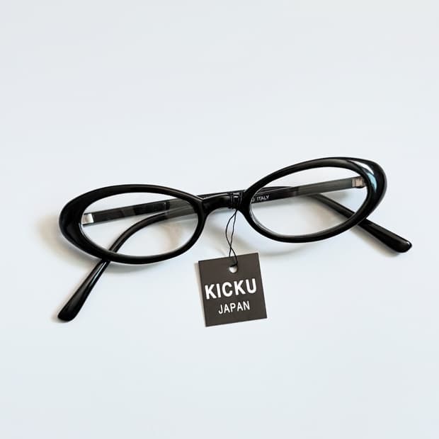 90s KICKU JAPAN 블랙 캣아이 뿔테 빈티지 안경