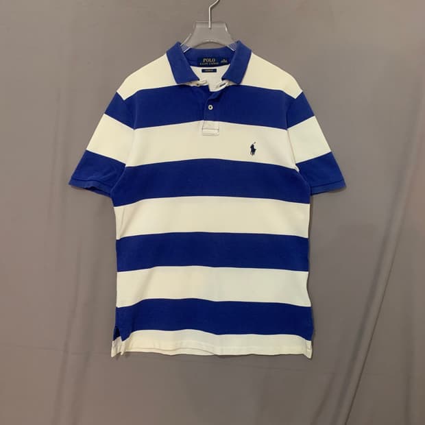 M 폴로랄프로렌 커스텀핏 스트라이프 단가라 PK 반팔 카라티