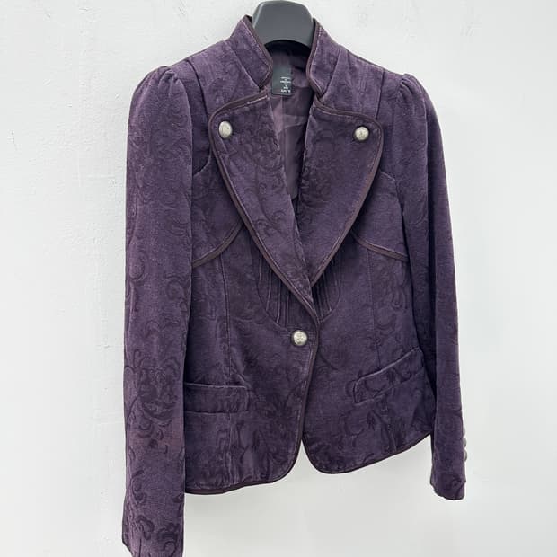 vintage purple embossed jacquard jacket
