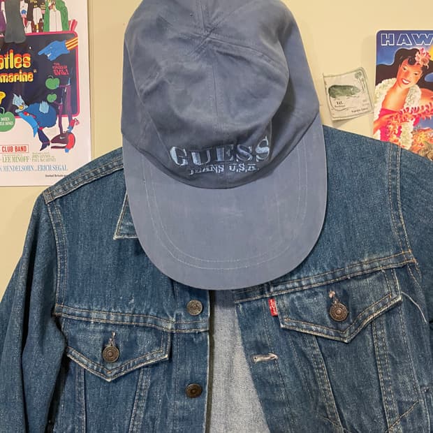 GUESS JEANS USA Vintage Faded Blue Cap