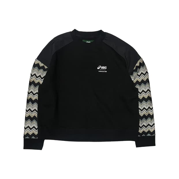 아식스 X 앤더슨벨 블랙 맨투맨