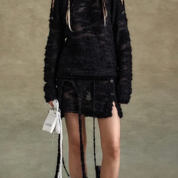 앤더슨벨 피피 버튼 풀오버 니트 xs 블랙