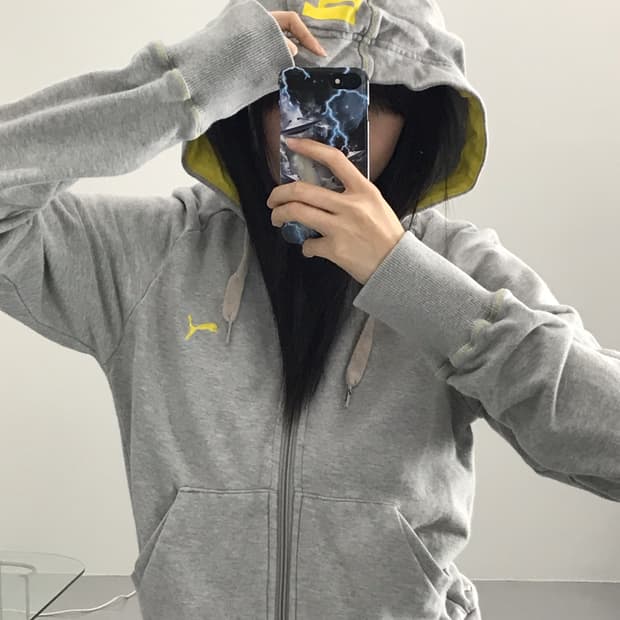 Puma Gray Zip Up Hoodies