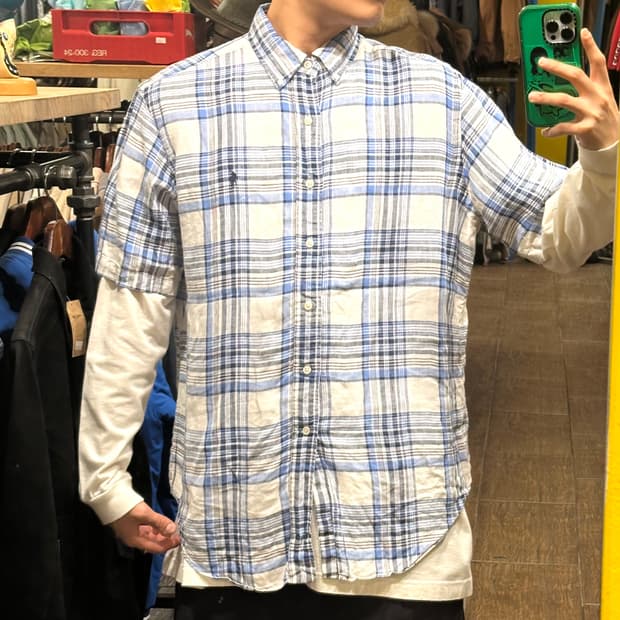 [HI] 칼하트 반팔셔츠 체크블루