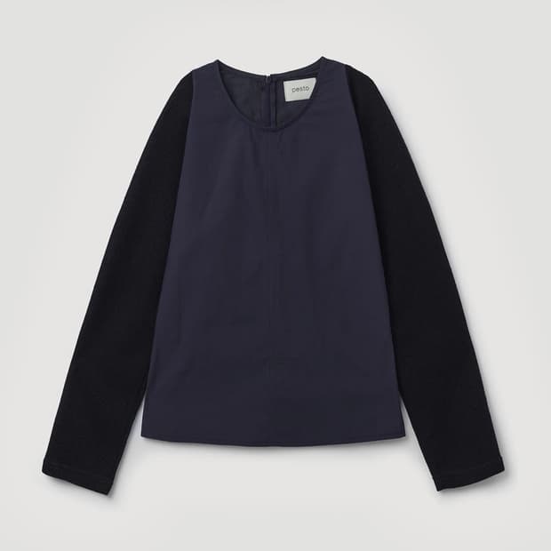 Pesto raglan slim blouse - dark lake