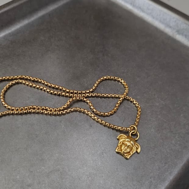 57 베르사체 빈티지 정품 목걸이 업사이클링 써지컬체인 남자목걸이