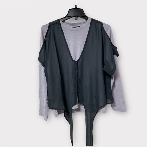 스투시 레이어드 쉬폰 블라우스