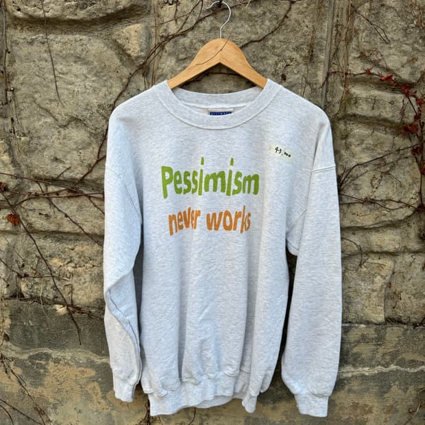 00s 헤인즈 빈티지 프린팅 스웻 셔츠 맨투맨 그레이 m