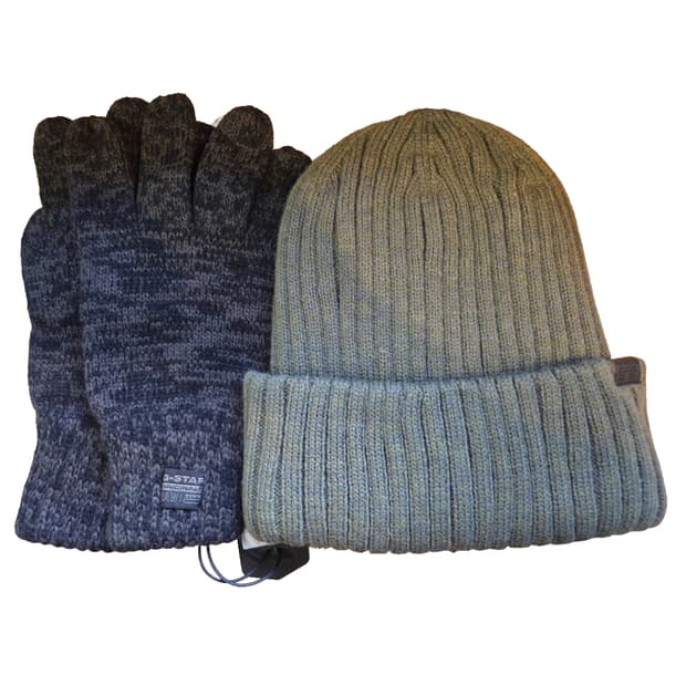 (크리스마스 특가)G-Star 비니 + 니트 장갑 세트
