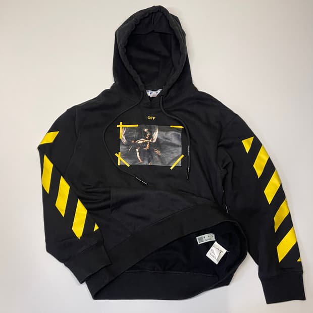 오프화이트 카라바지오 후드티 블랙 L