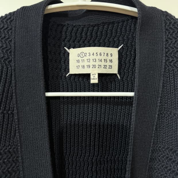 마르지엘라 네이비 자켓믹스 롱 가디건