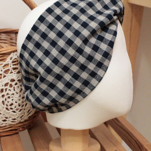 핸드메이드 코튼린넨 와이드 헤어밴드