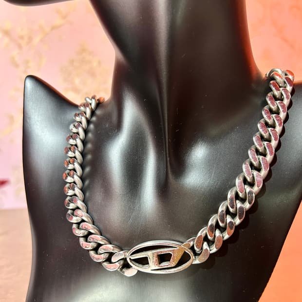 diesel cuban necklace 디젤 큐반 체인 로고 목걸이
