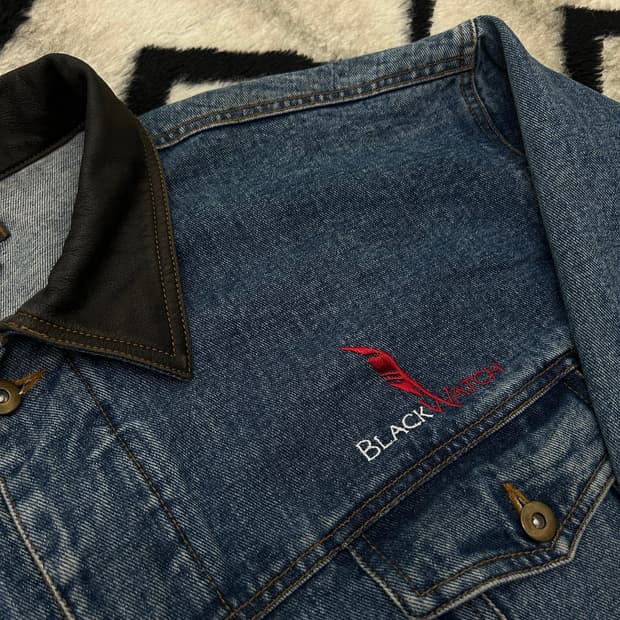 [XL]Oasis 90s USA 가죽카라 데님자켓