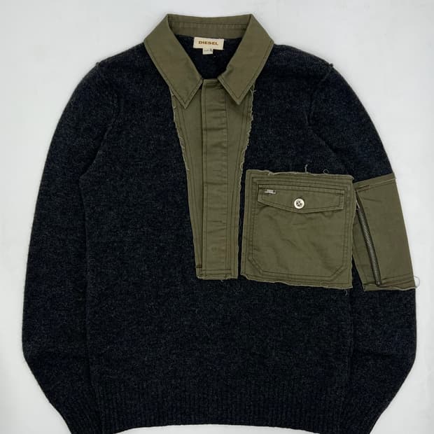 디젤 포켓 카라 니트