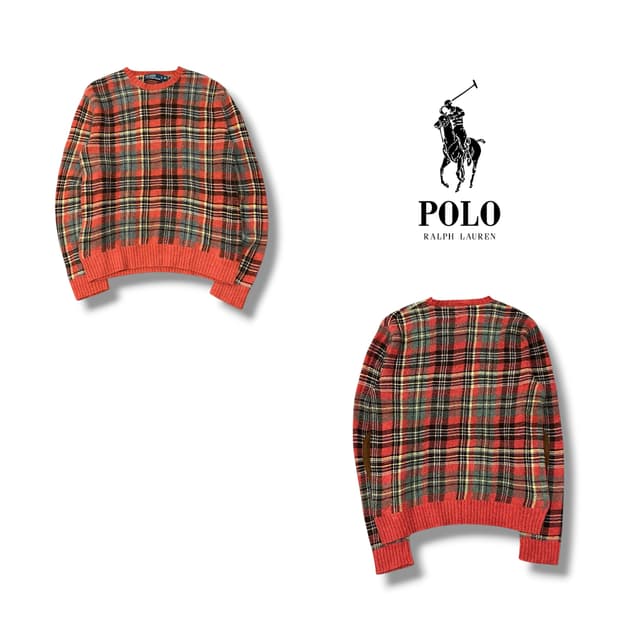  폴로랄프로렌 암패치 체크 니트 y13999