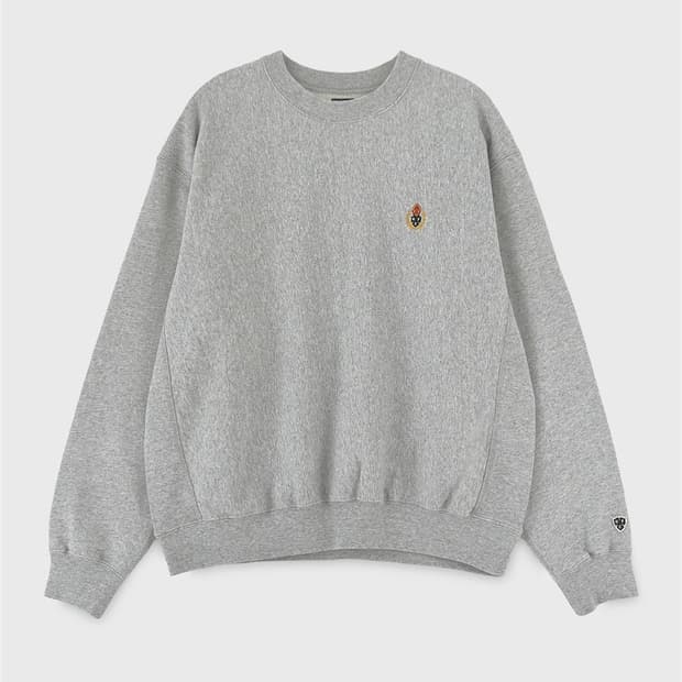 헤리티지 플로스 CREST WASHED 221 CREWNECK Grey
