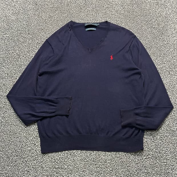 폴로 랄프로렌 네이비 피마 코튼 니트