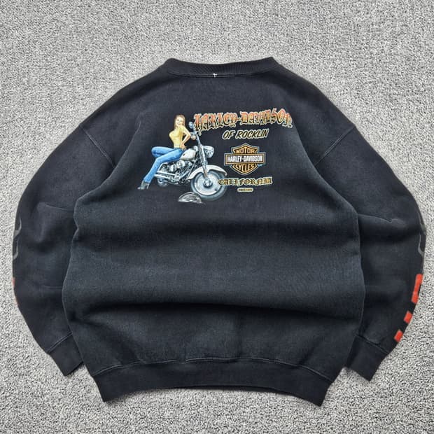할리데이비슨 리플렉티브 플레임 맨투맨 스웻셔츠 (상세설명참조)/10125