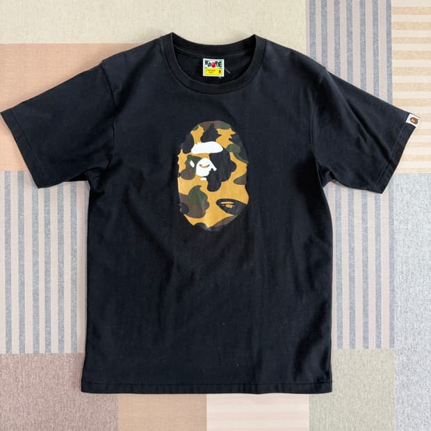 BAPE 베이프 카모 밀리터리 반팔 티셔츠 블랙 M사이즈