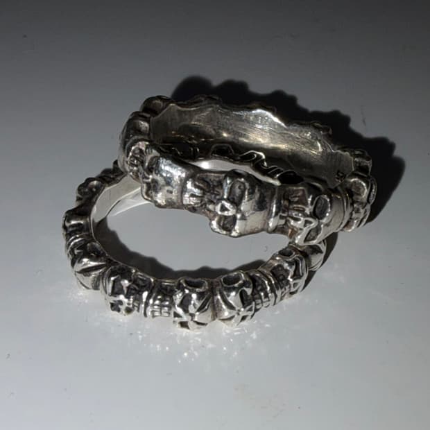 일괄) 925실버 해골반지 핸드메이드