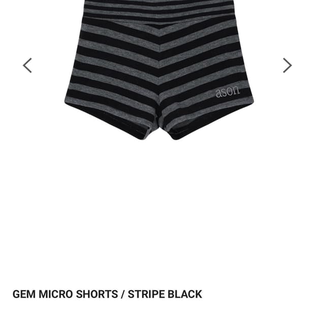 애즈온 GEM MICRO SHORTS / STRIPE BLACK