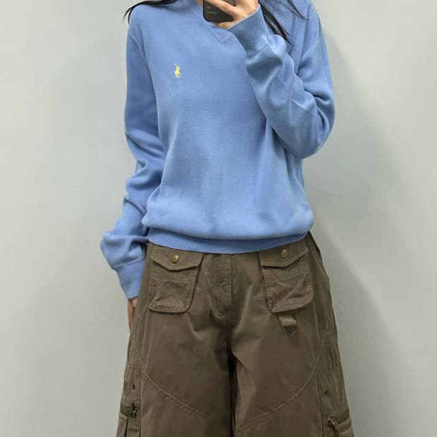 폴로 랄프로렌 피마코튼 브이넥 니트