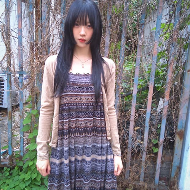 Bohemian Frill Dress(Brown)