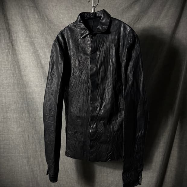 m.a+ 09SS Crinkled Lambskin Shirt Jacket