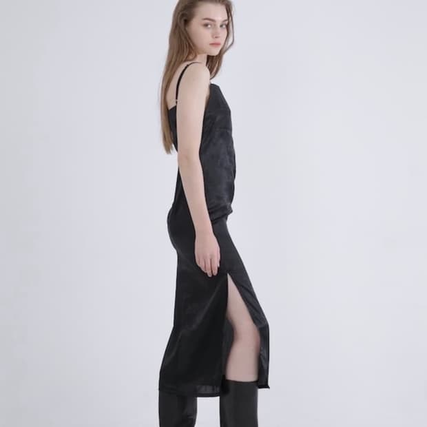 WSC 아카이브 자카드 원피스 블랙 