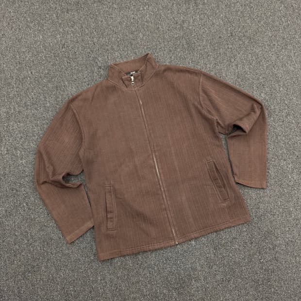 M)OLEEG 빈티지 브라운 니트 집업자켓
