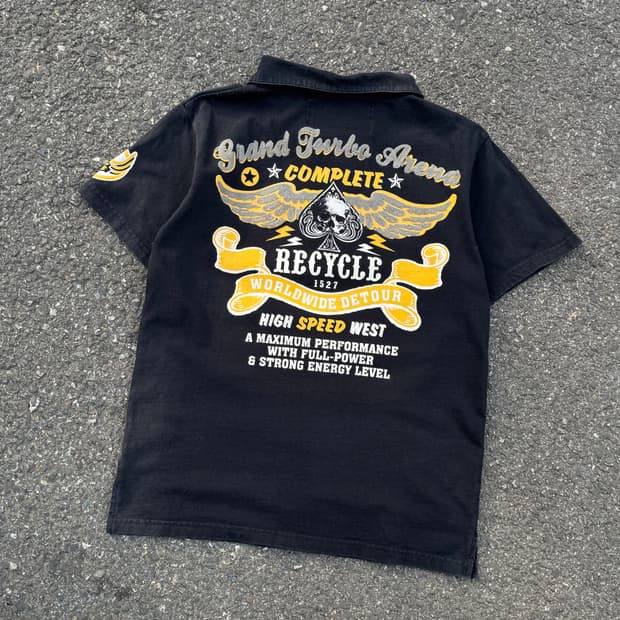 리사이클 레터링 PK 반팔티셔츠 