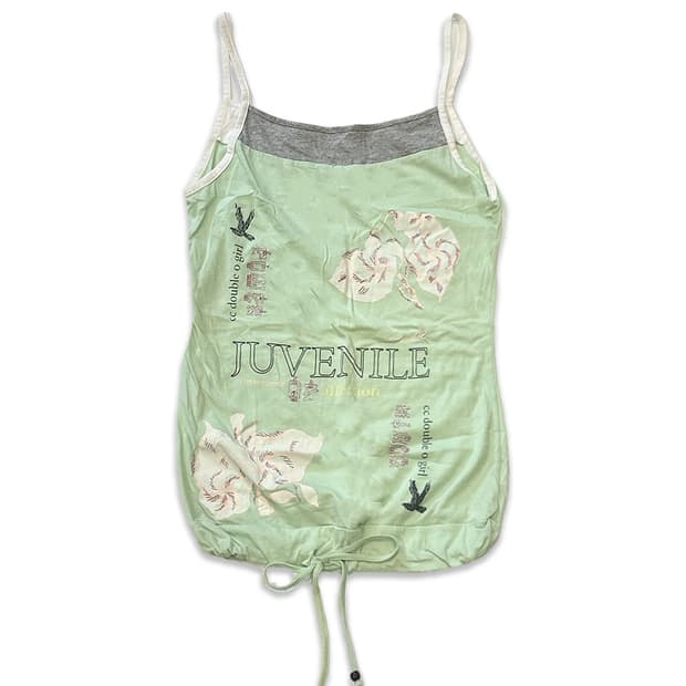 Greenery hem string top 