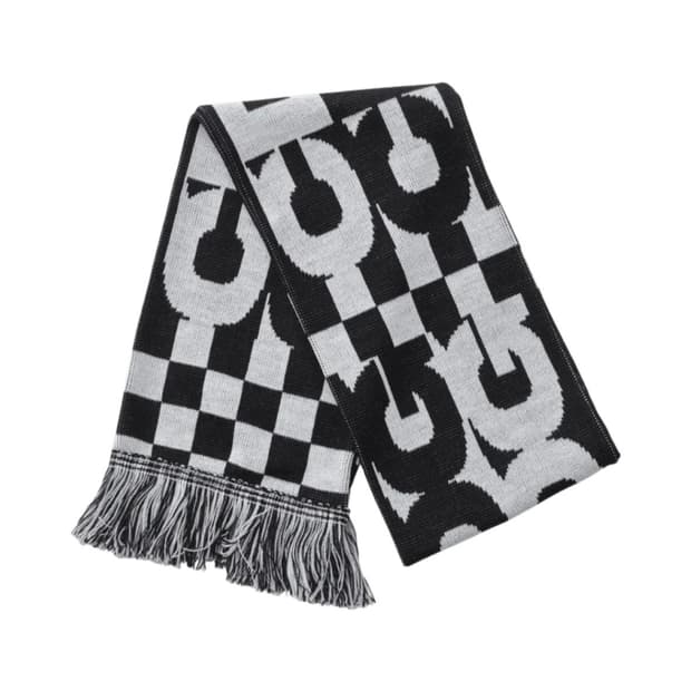 cdg 로고 체크 머플러 화이트블랙