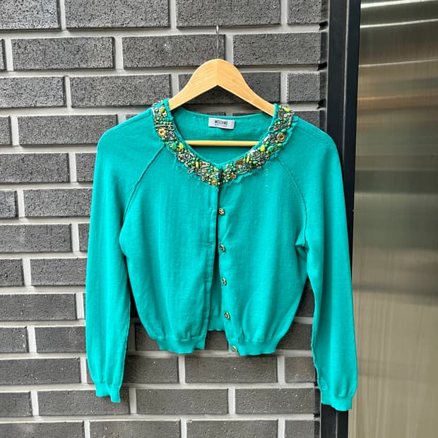 Moschino 모스키노 비디드 칼라 가디건