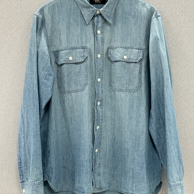 더블알엘 인디고 샴브레이 워크셔츠 / L