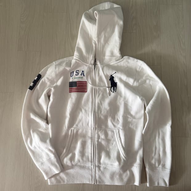 대장 폴로 랄프로렌 빅포니 성조기 USA 화이트 희귀 후드집업