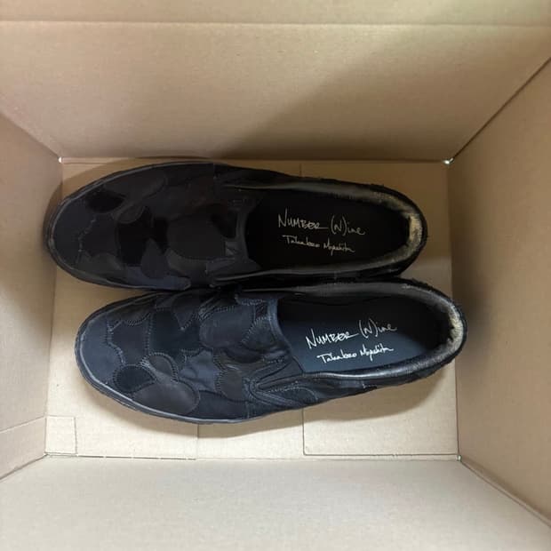 넘버나인 03AW 하트패치 슬립온 블랙패치 42