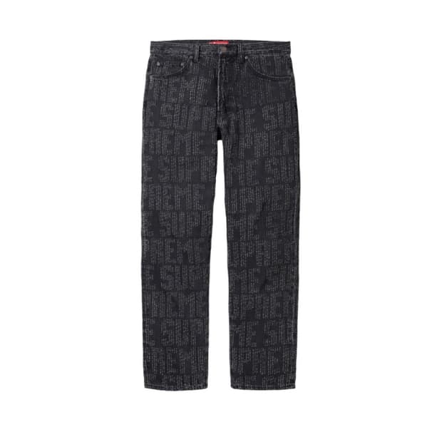 슈프림 니들 펀치 레귤러 진 워시드 블랙 32사이즈 새제품 판매