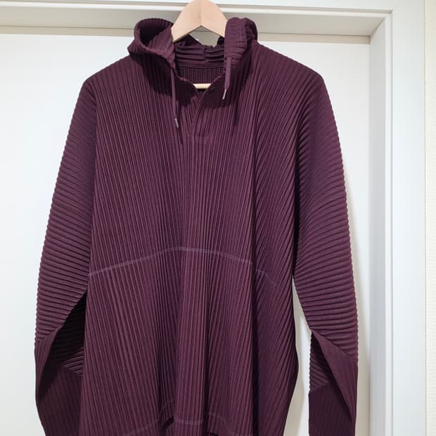 옴므플리세 버건디 후드 아노락 / 4