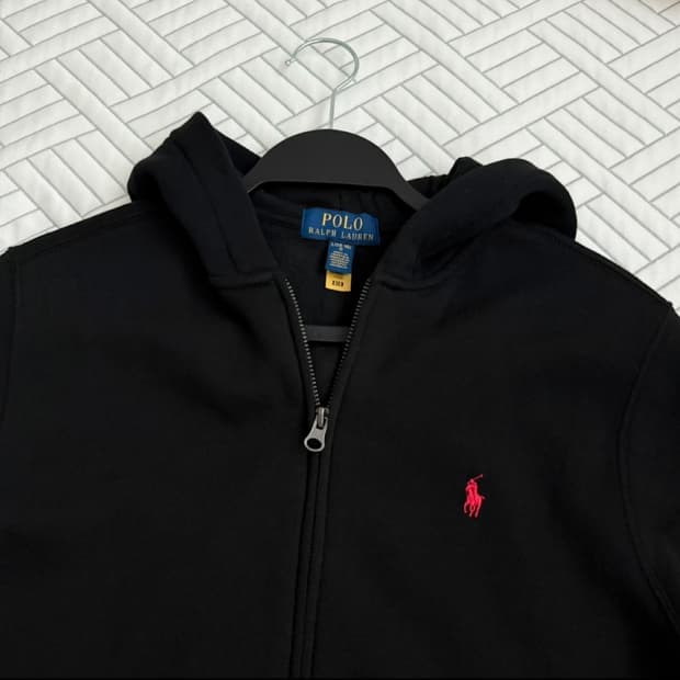 폴로 후드집업 블랙