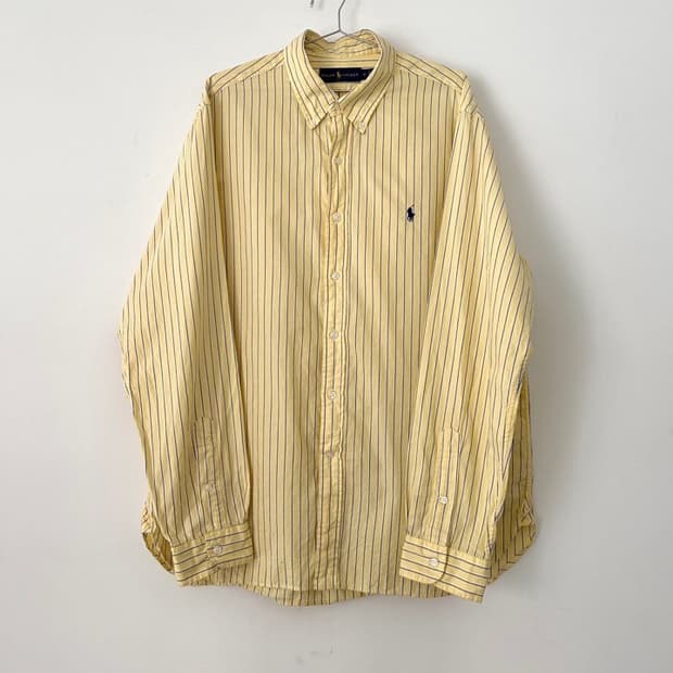 RALPH LAUREN stripe shirt / yellow