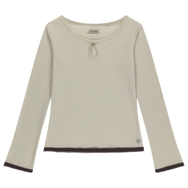 코이세이오 아일렛 레이스 롱슬리브 아이보리 (OS)