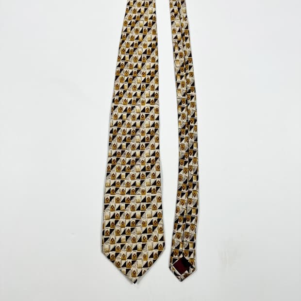 지방시 레트로 빈티지 프랑스 체크 넥타이