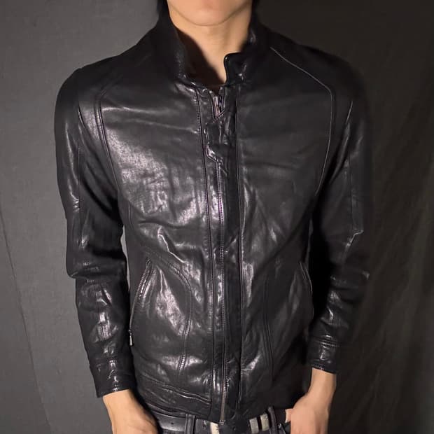 ltaly lamb skin leather jacket