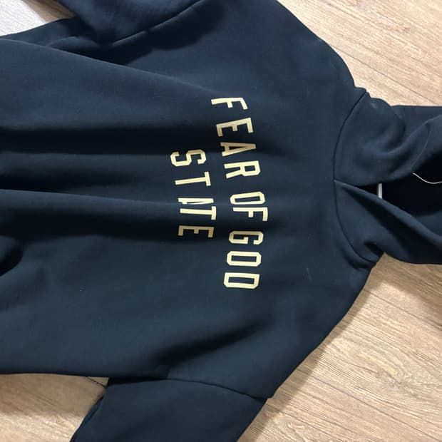 에센셜 플리스 스테이트 후드 블랙 24 FW s사이즈