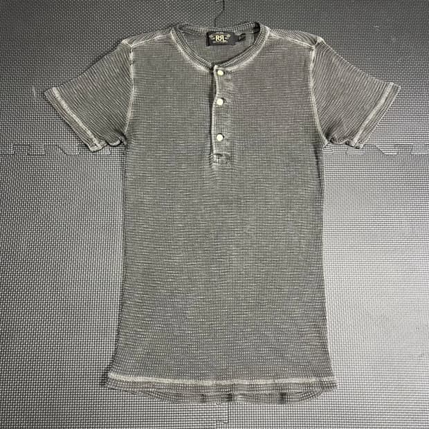 RRL 더블알엘 숏슬리브 와플니트 헨리넥
