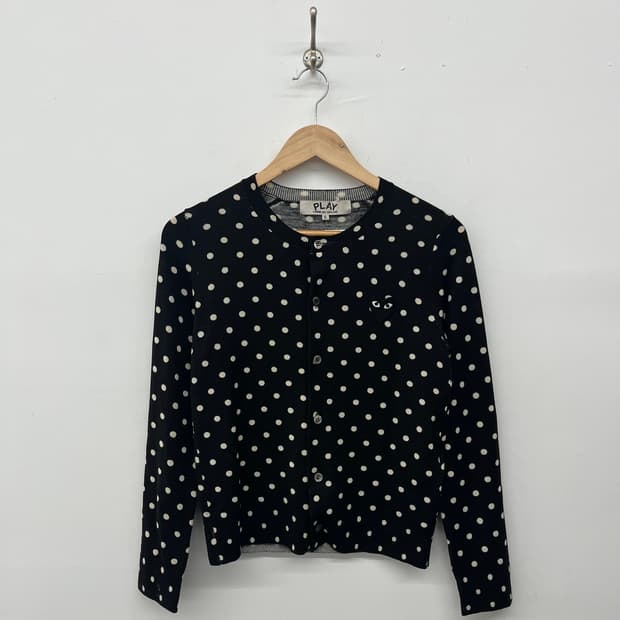 꼼데가르송 플레이 도트 가디건 블랙 여s