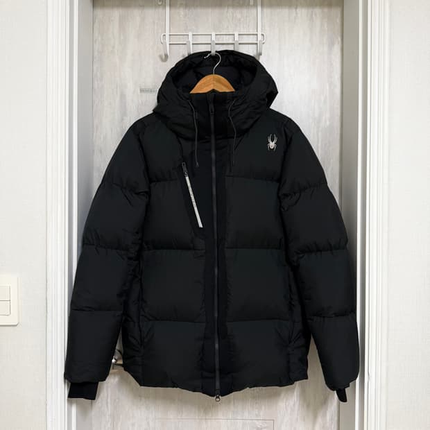 남성 L 100 / 스파이더 숏패딩 블랙 덕다운 패딩