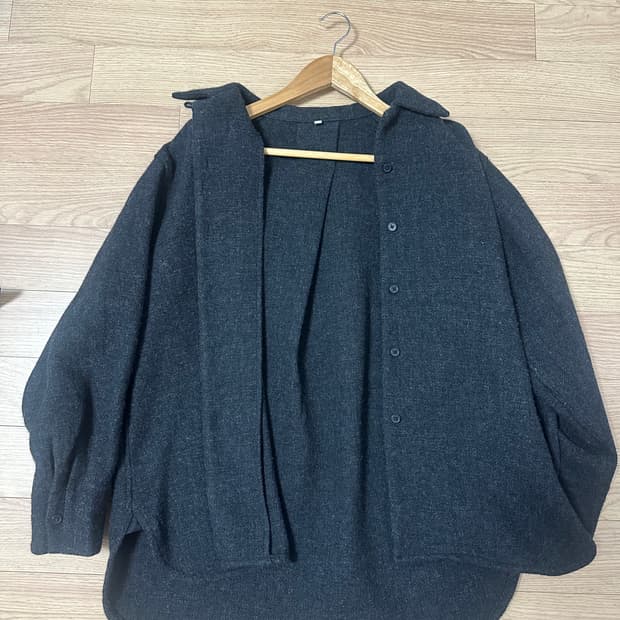 무인양품 울 혼방 셔츠형 자켓 M 차콜